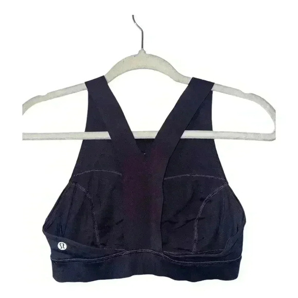 Lululemon Fast And Free Black Grape Bra, Size 6 - Picture 3 of 9